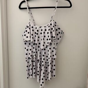 Polka Dot Ruffle Bathing Suit Top